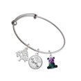 thumbnail image 1 of Delight Jewelry Resin Purple Panda Bear Silvertone Let Things Go Tree Charm Bangle Bracelet, 1 of 4
