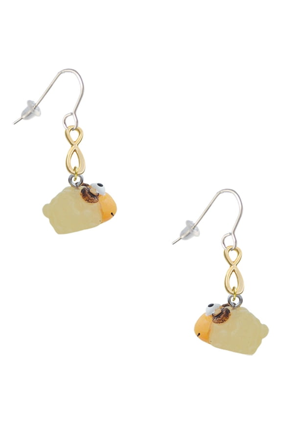 Resin Ram Gold Tone Infinity French Earrings