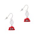 thumbnail image 1 of Delight Jewelry Resin Red Crab Silvertone Leaf French Earrings, 1 of 5