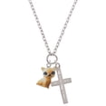 thumbnail image 1 of Delight Jewelry Resin Siamese Cat I Have Plans for You Engraved Cross Zoey Necklace, 28", 1 of 4