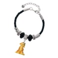 thumbnail image 1 of Delight Jewelry Resin Sitting Puppy Godmother Celtic Knot Leather Bead Bracelet, 7"+2" Extender, 1 of 4