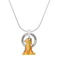 thumbnail image 1 of Delight Jewelry Resin Sitting Puppy Laugh Ring Charm Necklace, 18", 1 of 4