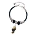 thumbnail image 1 of Delight Jewelry Resin Skull Grandmother Celtic Knot Leather Bead Bracelet, 7"+2" Extender, 1 of 4