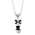 thumbnail image 1 of Delight Jewelry Resin Snowman Head with Top Hat Black Bow Heart Necklace, 1 of 4