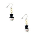 thumbnail image 1 of Delight Jewelry Resin Snowman Head with Top Hat Gold Tone Infinity French Earrings, 1 of 4