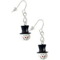 thumbnail image 1 of Delight Jewelry Resin Snowman Head with Top Hat Silver tone Infinity French Earrings, 1 of 4