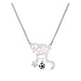 thumbnail image 1 of Delight Jewelry Resin Soccer ball Silvertone Dream Big Pendant Necklace, 25", 1 of 4