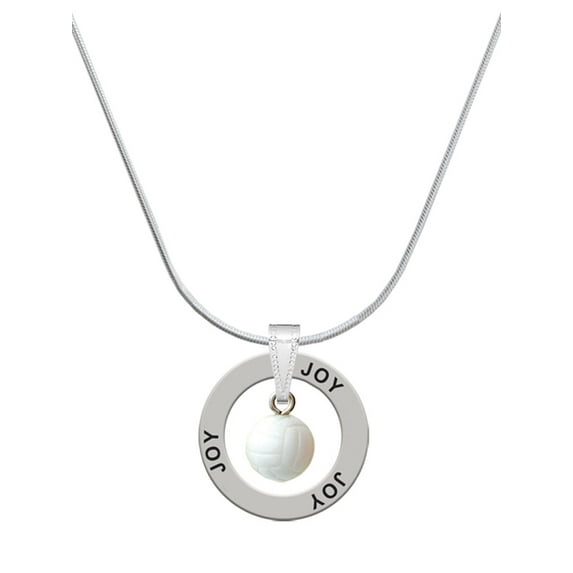 Delight Jewelry Resin Volleyball Joy Ring Charm Necklace, 18"