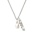 thumbnail image 1 of Delight Jewelry Resin White Big Ear Bunny Silvertone Best Friends Forever Bar Charm Necklace, 23", 1 of 4