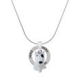 thumbnail image 1 of Delight Jewelry Resin White Bull Terrier Dog Hero Ring Charm Necklace, 18", 1 of 4