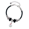 thumbnail image 1 of Delight Jewelry Resin White Chicken Mom Celtic Knot Leather Bead Bracelet, 7"+2" Extender, 1 of 4