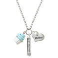 thumbnail image 1 of Delight Jewelry Resin White Cupcake with Blue Frosting Always My Mother Bar Zoe Necklace, 1 of 4