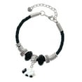 thumbnail image 1 of Delight Jewelry Resin White Lamb Sister Celtic Knot Leather Bead Bracelet, 7"+2" Extender, 1 of 4