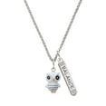 thumbnail image 1 of Delight Jewelry Resin White Snow Owl Silvertone Balance Bar Charm Necklace, 23", 1 of 4