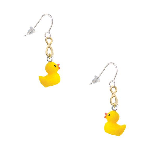 Delight Jewelry Resin Yellow Ducky Gold Tone Infinity French Earrings