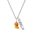 thumbnail image 1 of Delight Jewelry Resin Yellow Lion Silvertone Best Friends Forever Bar Charm Necklace, 23", 1 of 4
