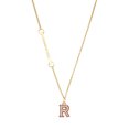 thumbnail image 1 of Delight Jewelry Rose Gold-tone Crystal Initial - R - Gold-tone Class of 2026 Delicate Bar Necklace, 18.75", 1 of 4