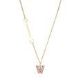 thumbnail image 1 of Delight Jewelry Rose Gold-tone Crystal Initial - W - Gold-tone Class of 2026 Delicate Bar Necklace, 18.75", 1 of 4