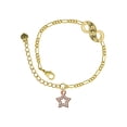 thumbnail image 1 of Delight Jewelry Rose Goldtone Clear Crystal Lucky Star Gold-tone Paw Infinity Link Chain Bracelet, 6"+2" Extender, 1 of 3