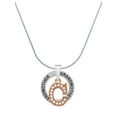 thumbnail image 1 of Delight Jewelry Rose Goldtone Crystal Initial - C - Silvertone Grandmother Ring Charm Necklace, 18", 1 of 4