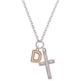 thumbnail image 1 of Delight Jewelry Rose Goldtone Crystal Initial - D - I Set You Apart Engraved Cross Zoey Necklace, 28", 1 of 4