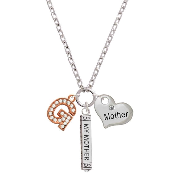 Delight Jewelry Rose Goldtone Crystal Initial - G - Always My Mother Bar Zoe Necklace