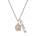thumbnail image 1 of Delight Jewelry Rose Goldtone Crystal Initial - G - Silvertone Believe Faith Prayer Hope Bar Charm Necklace, 23", 1 of 4
