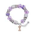 thumbnail image 1 of Delight Jewelry Rose Goldtone Crystal Initial - I - Purple Butterfly Bead Charm Bracelet, 7"+1" Extender, 1 of 5
