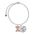 thumbnail image 1 of Delight Jewelry Rose Goldtone Crystal Initial - X - Domed Thank You Charm Bracelet, 6"+2", 1 of 5