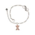 thumbnail image 1 of Delight Jewelry Rose Goldtone Crystal Initial - X - Silver-tone Paw Infinity Link Chain Bracelet, 6"+2" Extender, 1 of 3