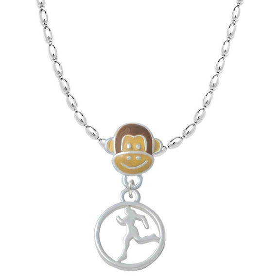 Delight Jewelry Runner Silhouette in 1/2'' Disc Mia Monkey Charm Necklace