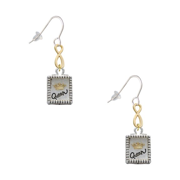 Delight Jewelry Shadow Box ''Queen'' with Goldtone Crown Gold Tone Infinity French Earrings