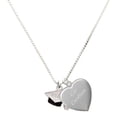 thumbnail image 1 of Delight Jewelry Silver Plated 3-D Graduation Hat with 2026 - Engraved Cor Cordium Heart Locket Necklace, 17.5"+2" Extender, 1 of 4