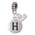 thumbnail image 1 of Delight Jewelry Silver Plated Capital Letter - H - Pebble Disc - Rope Charm Bead Dangle with Mini 2026, 1 of 4