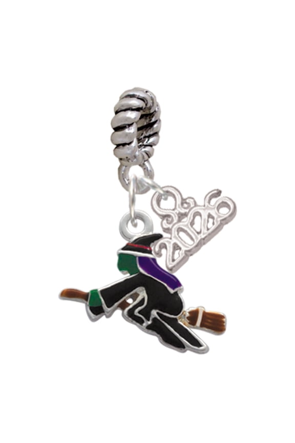 Silver Plated Flying Witch - Rope Charm Bead Dangle with Mini 2026