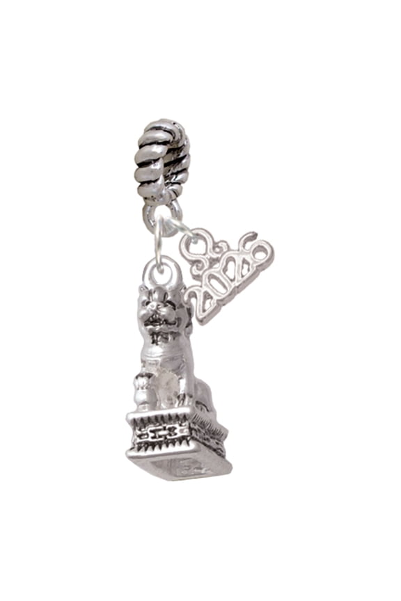 Silver Plated Fu Dog - Rope Charm Bead Dangle with Mini 2026
