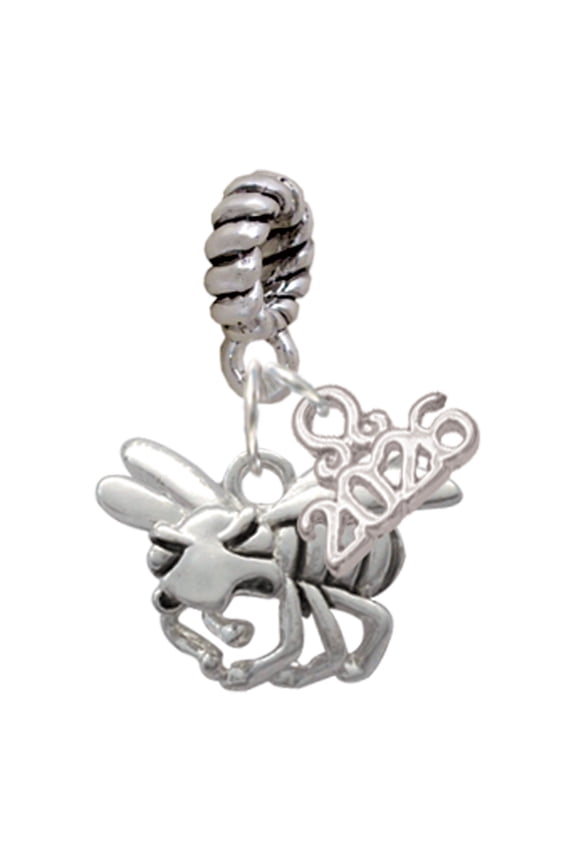 Silver Plated Large Yellow Jacket - Mascot - Rope Charm Bead Dangle with Mini 2026