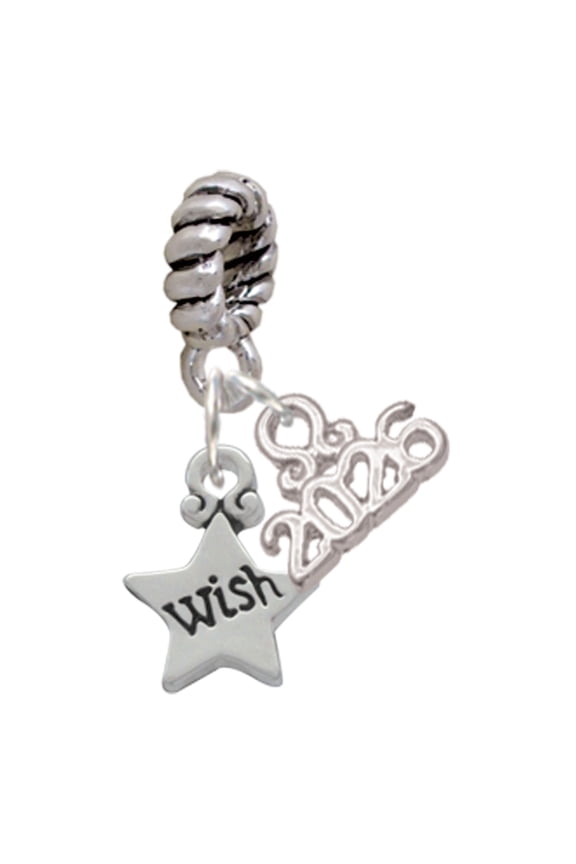 Silver Plated Mini ''Wish'' Star - Rope Charm Bead Dangle with Mini 2026
