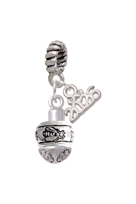 Silver Plated Napoleon's Bee Spinner - Rope Charm Bead Dangle with Mini 2026