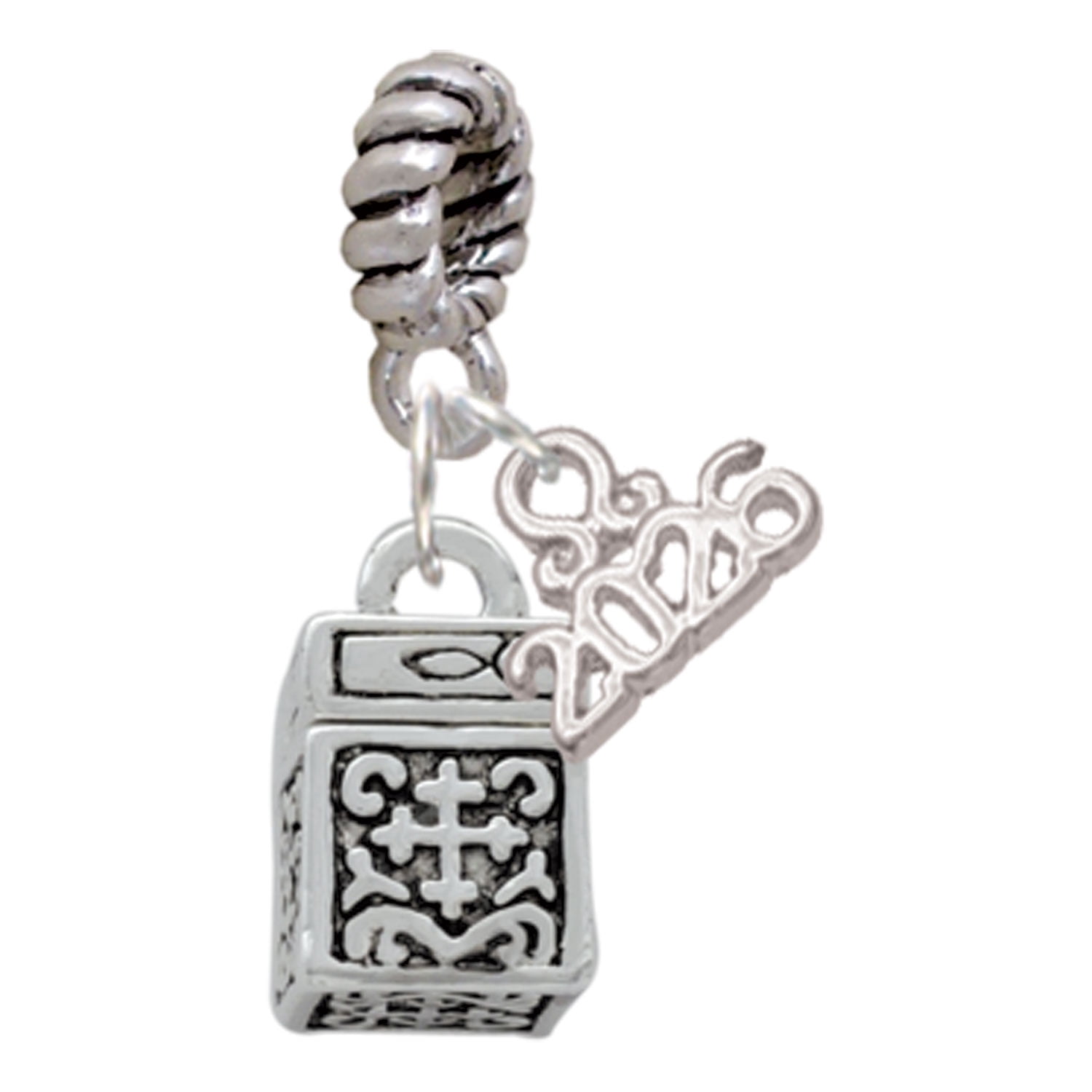 Delight Jewelry Silver Plated Prayer Box - Rope Charm Bead Dangle with Mini 2026
