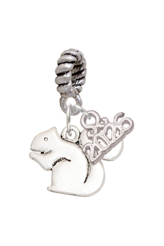 Silver Plated Squirrel - Rope Charm Bead Dangle with Mini 2026