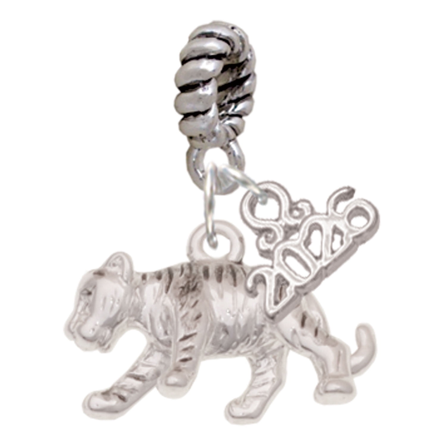 Delight Jewelry Silver Plated Tiger Cub - Rope Charm Bead Dangle with Mini 2026