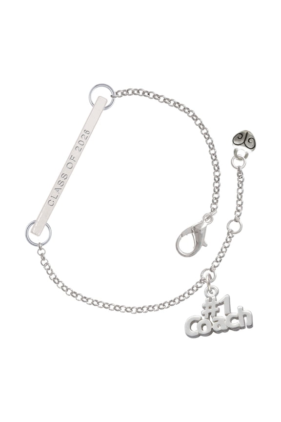 Silver-tone #1 Coach - Silvertone Class of 2026 Delicate Bar Bracelet, 8.5"