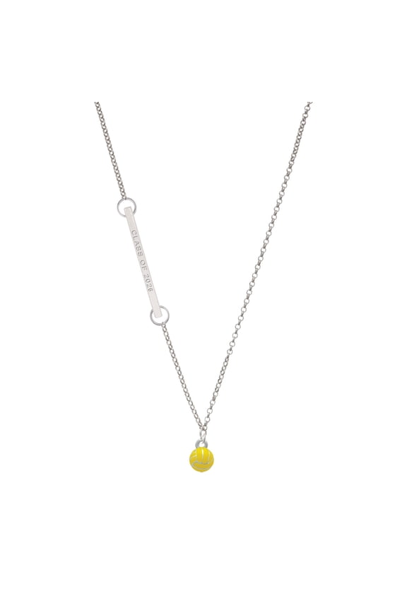 Silver-tone 3-D Enamel Water Polo - Silvertone Class of 2026 Delicate Bar Necklace, 18.75"