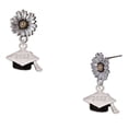 thumbnail image 1 of Delight Jewelry Silver-tone 3-D Graduation Hat with 2027 - Two-tone Daisy Flower Post Earrings, 1 of 4