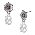 thumbnail image 1 of Delight Jewelry Silver-tone 3-D Pretzel - Two-tone Daisy Flower Post Earrings, 1 of 4