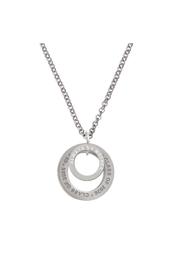 Silver-tone Always My Mother Eternity Ring - Class of 2026 Affirmation Ring Necklace, 23"