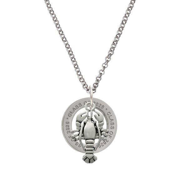 Delight Jewelry Silver-tone Antiqued Lobster - Class of 2026 Affirmation Ring Necklace, 23"
