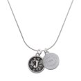 thumbnail image 1 of Delight Jewelry Silver-tone Antiqued Round Seal - Initial - J - Engraved Congrats Class of 2026 Charm Necklace, 18", 1 of 4