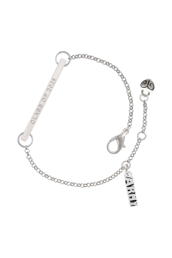 Silver-tone Army - Silvertone Class of 2026 Delicate Bar Bracelet, 8.5"